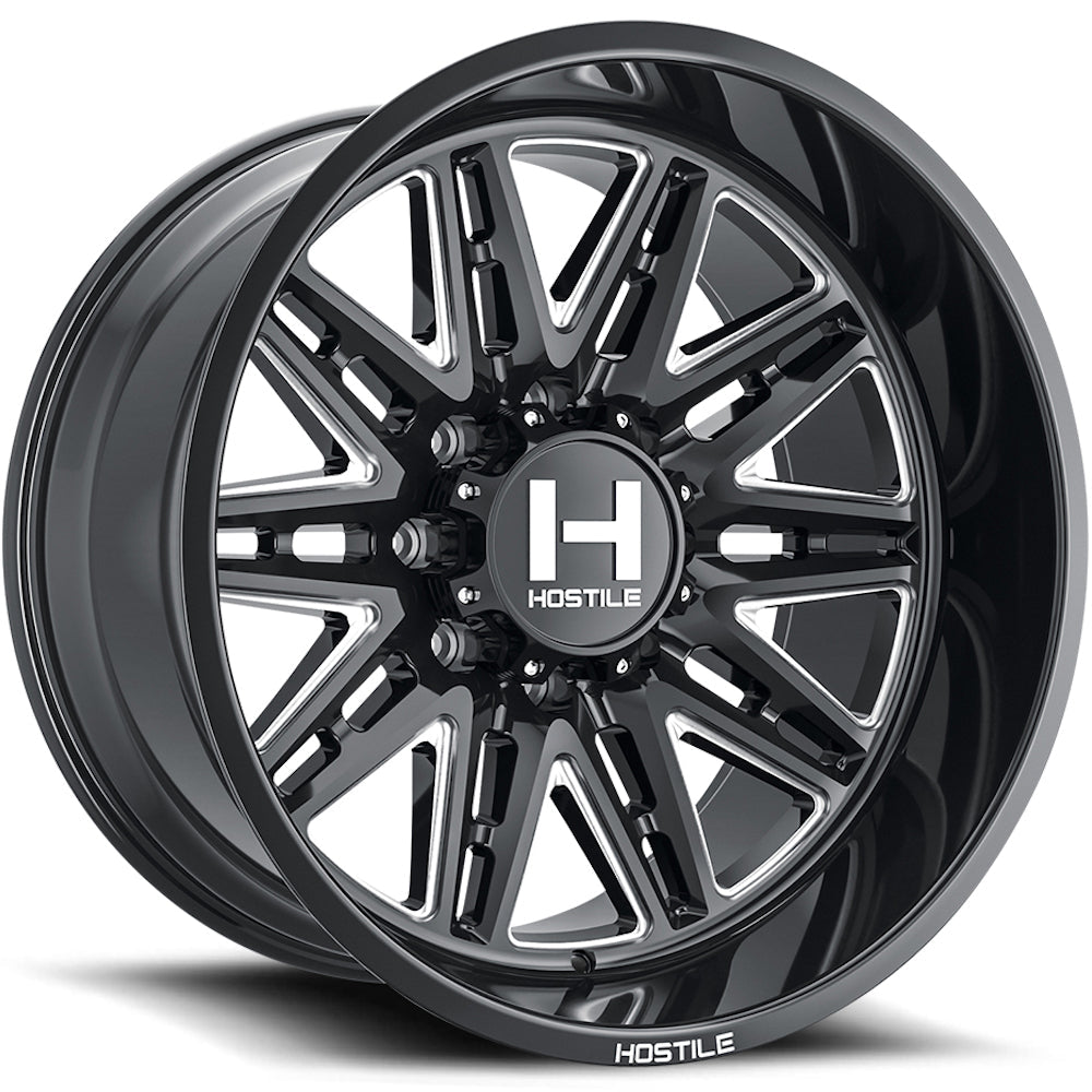 Hostile H126 Maniac | 20x12 | 8 On 170 | Offset -44 | Gloss Black with Mill Cut Details | SKU H126-2012817047B