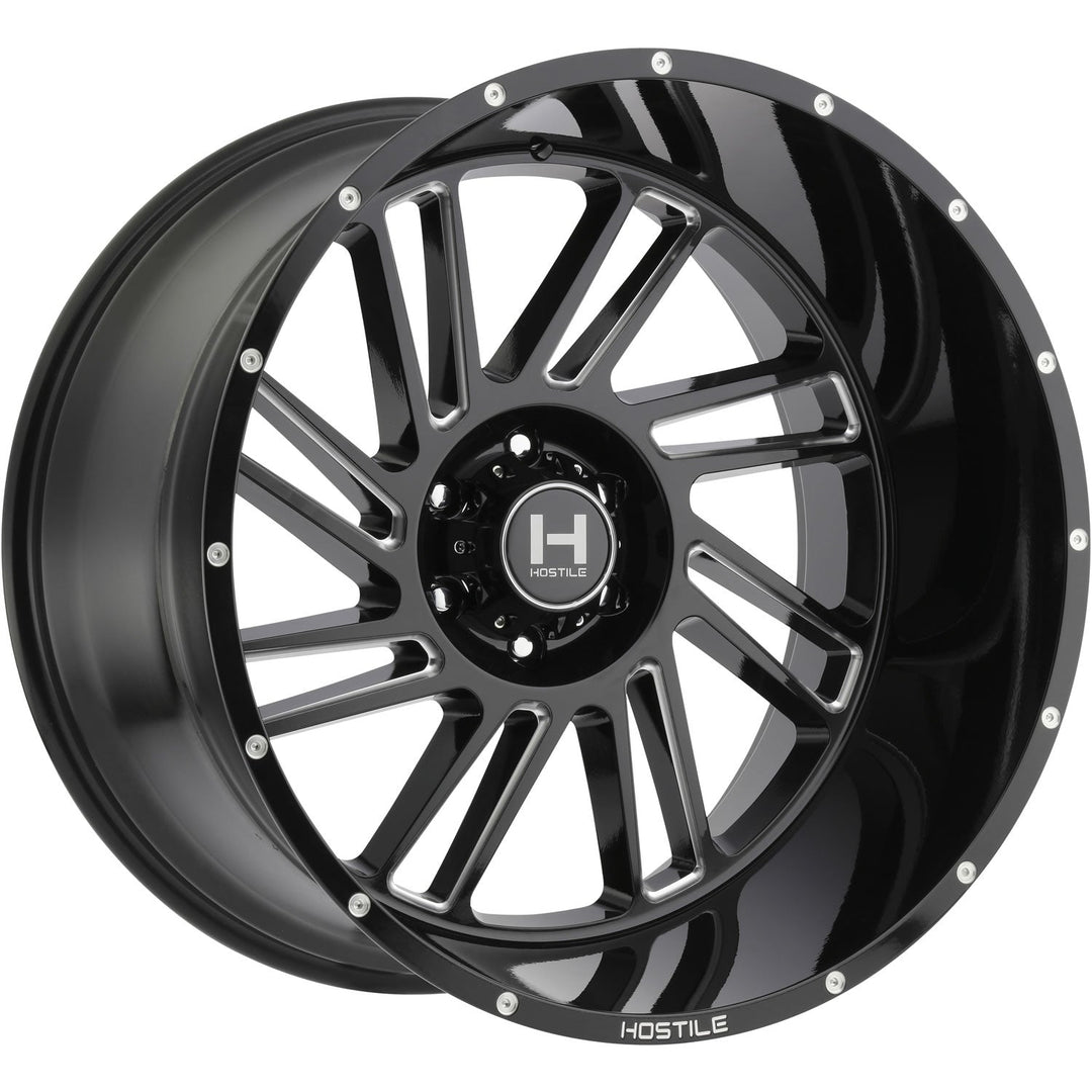 Hostile H110 Stryker | 20x12 | 6 On 139.7 | Offset -44 | Gloss Black with Mill Cut Details | SKU H110-2012655047B