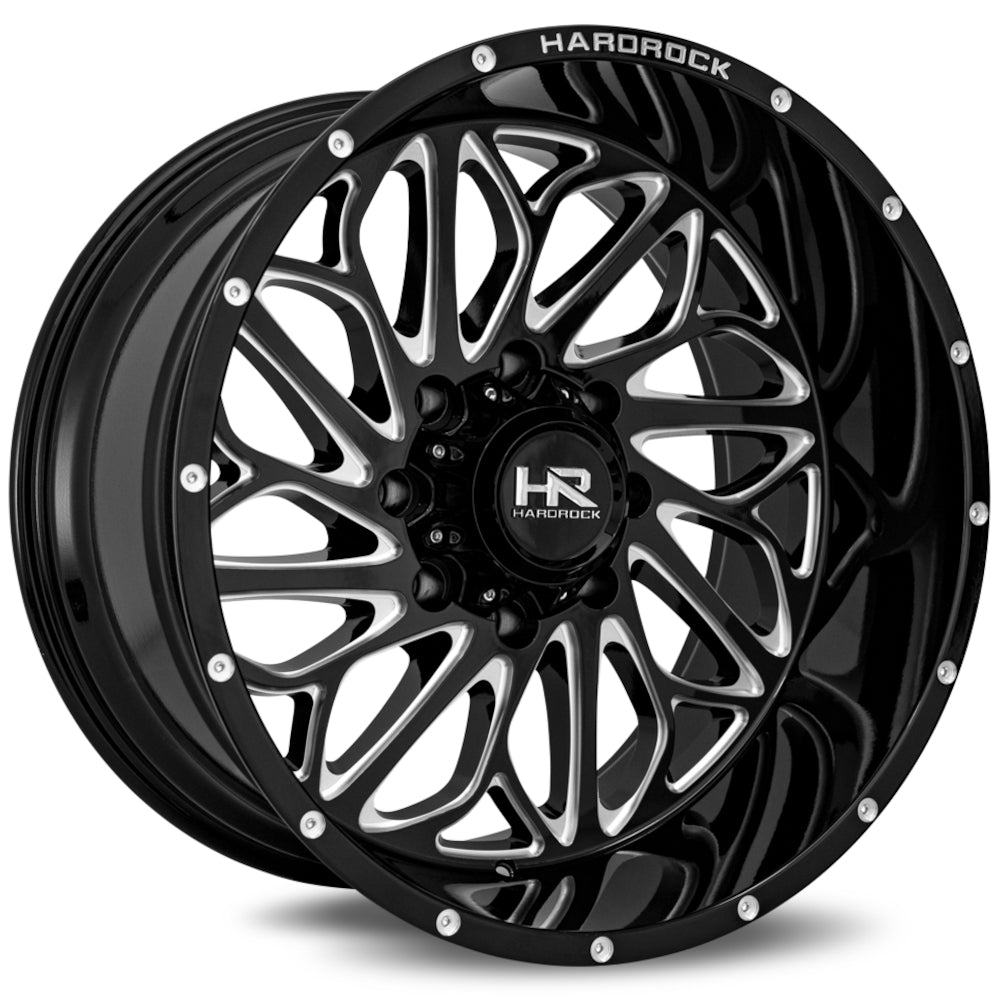 Hardrock Offroad Blacktop Xposed | 20x12 | 6 On 135 | Offset -44 | Gloss Black with Milled Spoked Edges | SKU H508-201236144BM