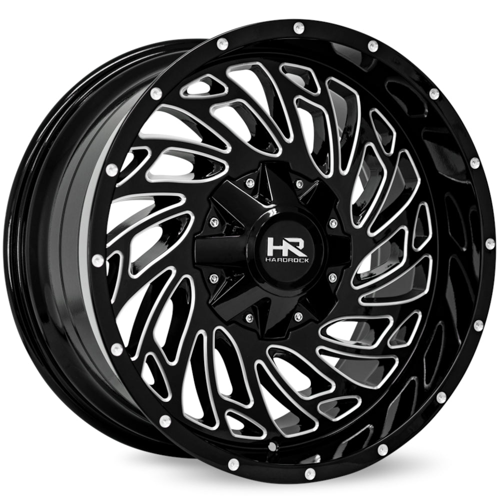 Hardrock Offroad Attack | 20x10 | 5 On 127/139.7 | Offset -19 | Gloss Black with Milled Spokes | SKU H710-201052119GBM