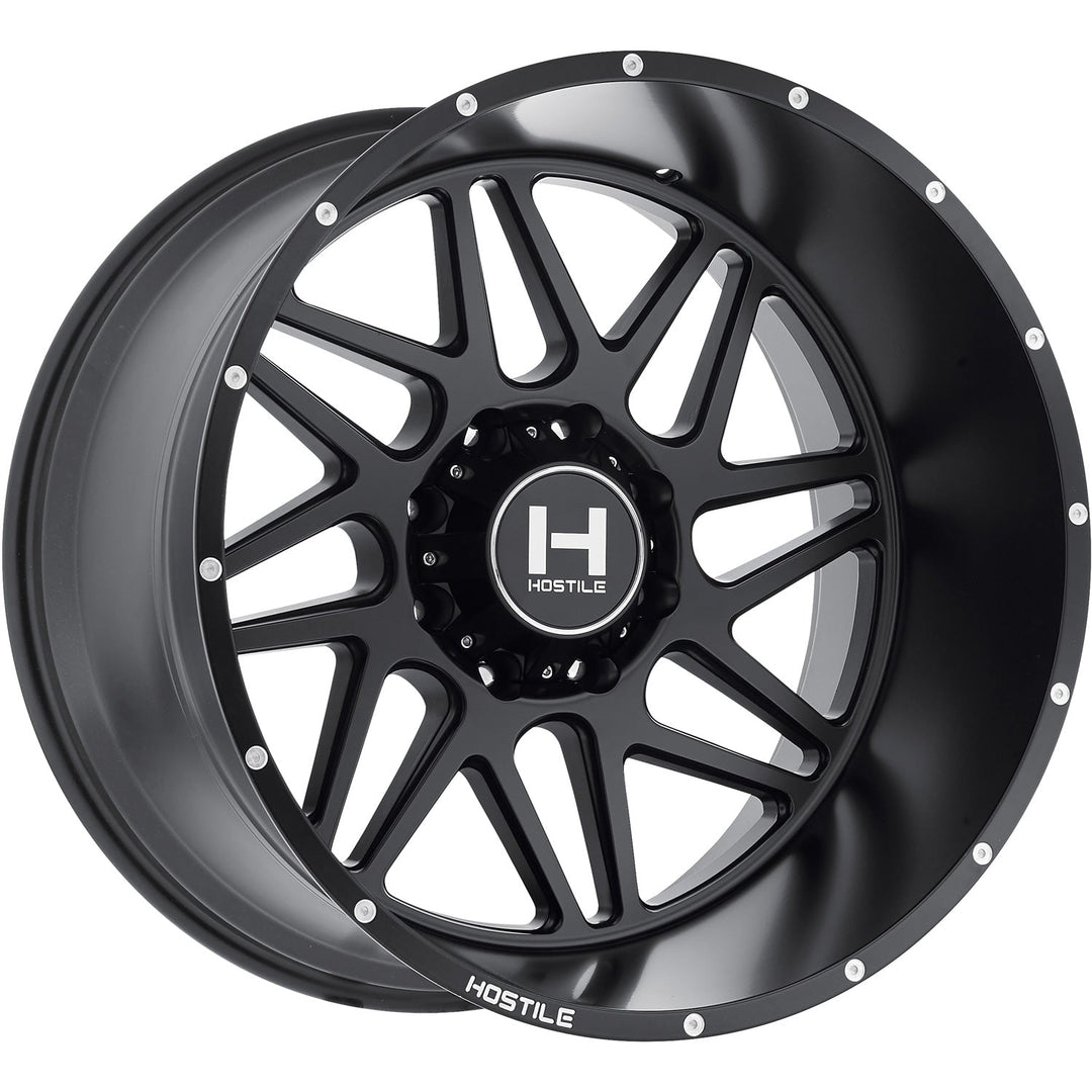 Hostile H108 Sprocket | 20x10 | 8 On 165.1 | Offset -19 | Satin Black | SKU H108-2010816547BB