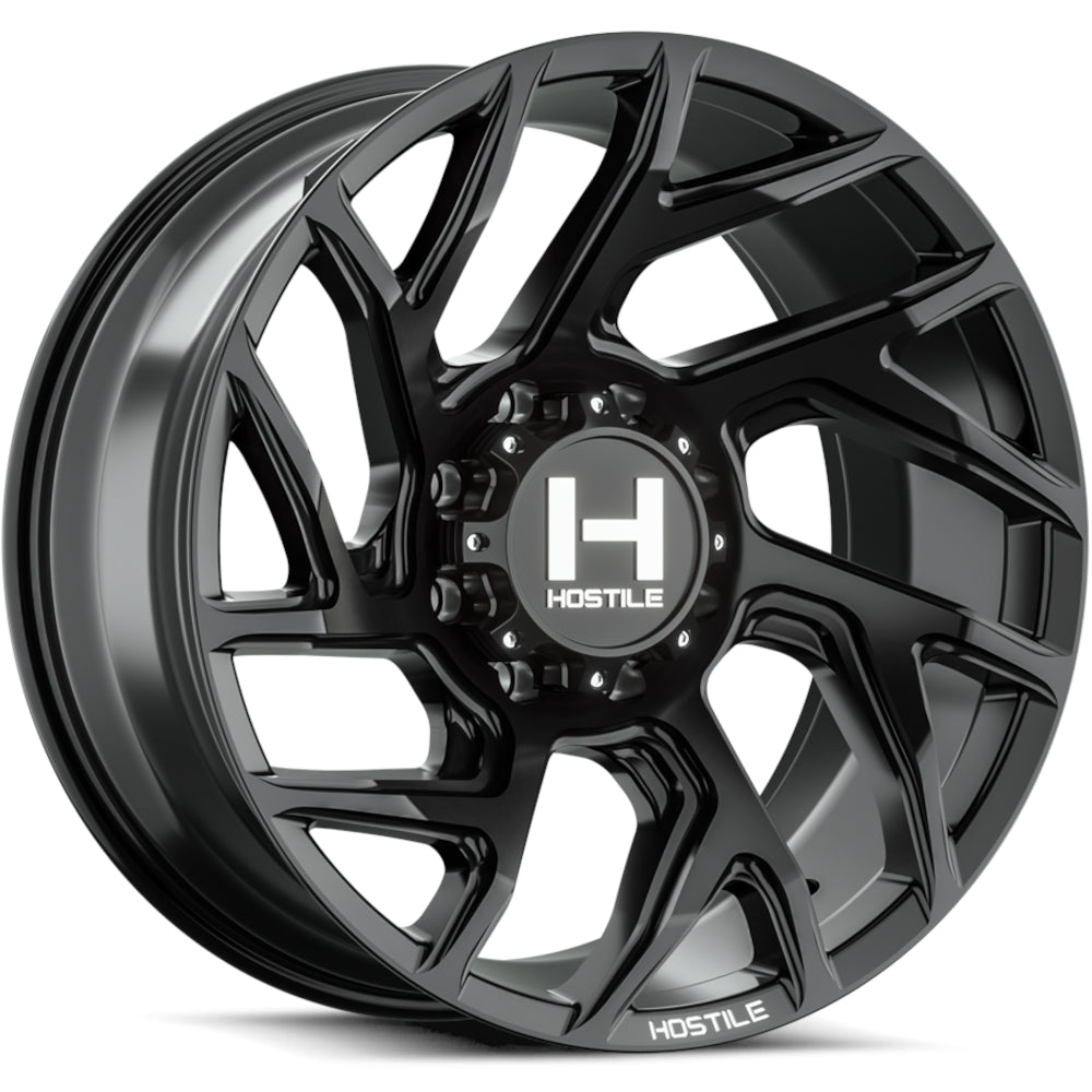 Hostile H141 Vortex | 20x10 | 8 On 165.1 | Offset -19 | Satin Black | SKU H141-2010816547BB