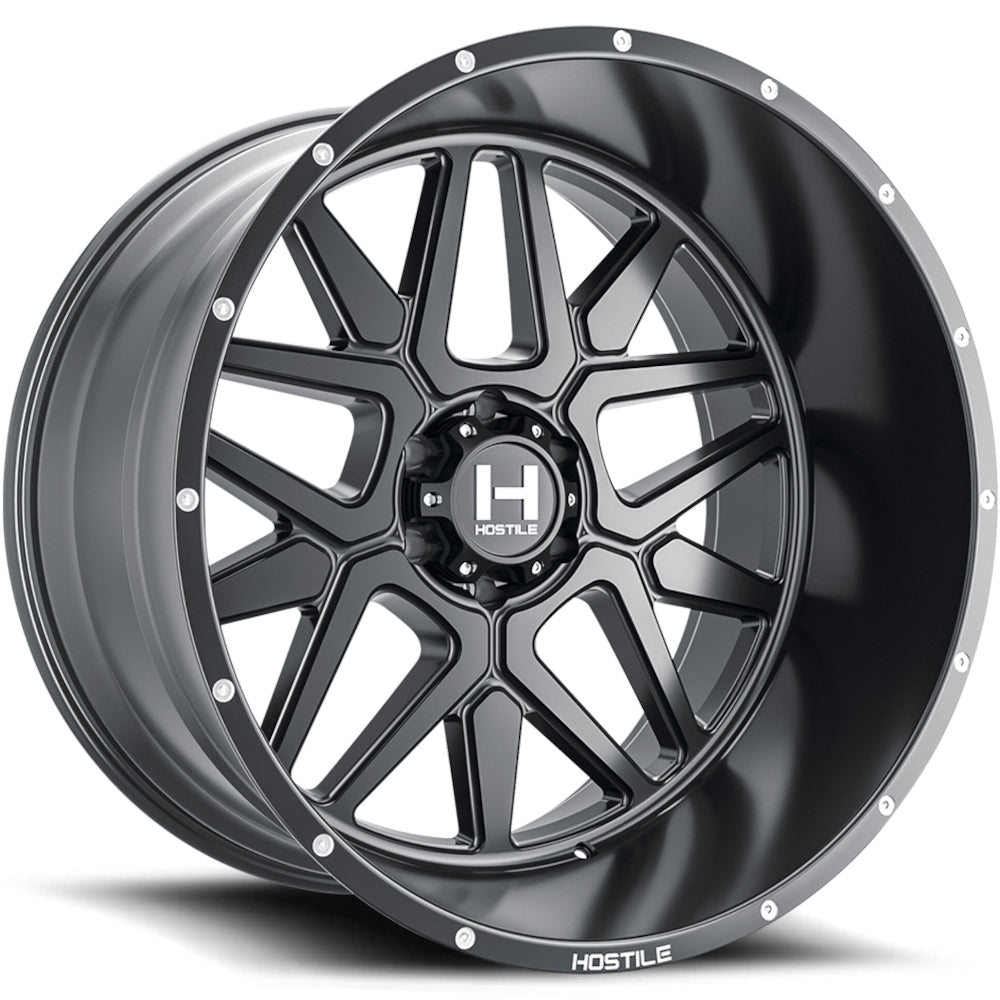 Hostile H128 Diablo | 20x10 | 6 On 135 | Offset -19 | Satin Black | SKU H128-2010613547BB