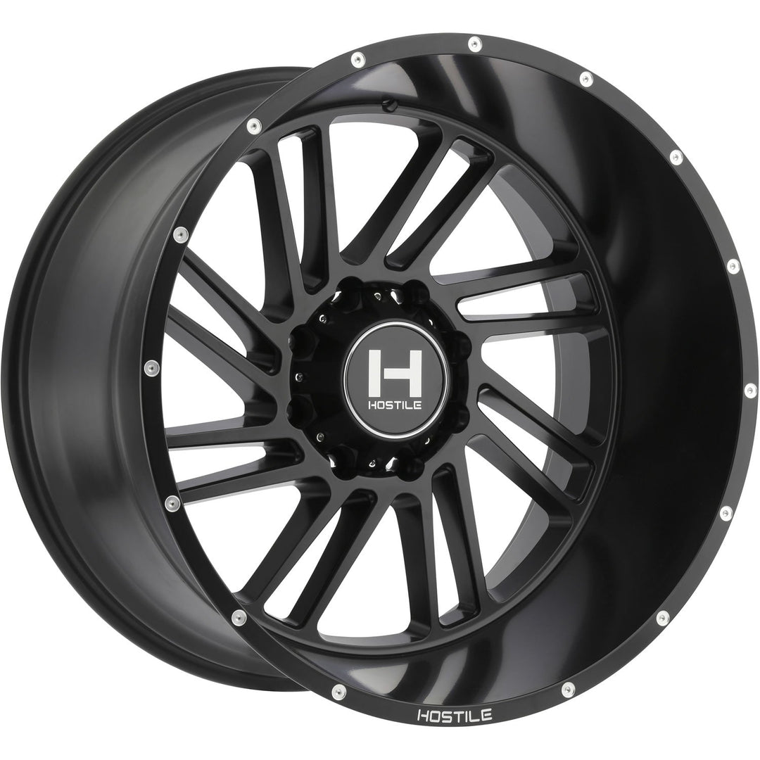 Hostile H110 Stryker | 20x9 | 8 On 165.1 | Offset 12 | Satin Black (Asphalt) | SKU H110-2090816555BB
