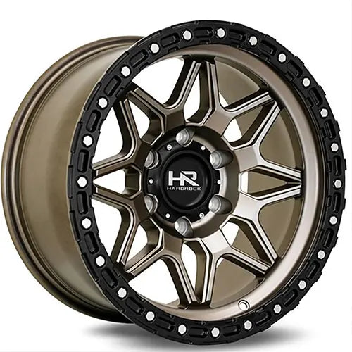 Hardrock Offroad H105 | 17x9 | 5 On 127 | Offset 1 | Matte Bronze with Black Simulated Beadlock | SKU H105-179073001BR