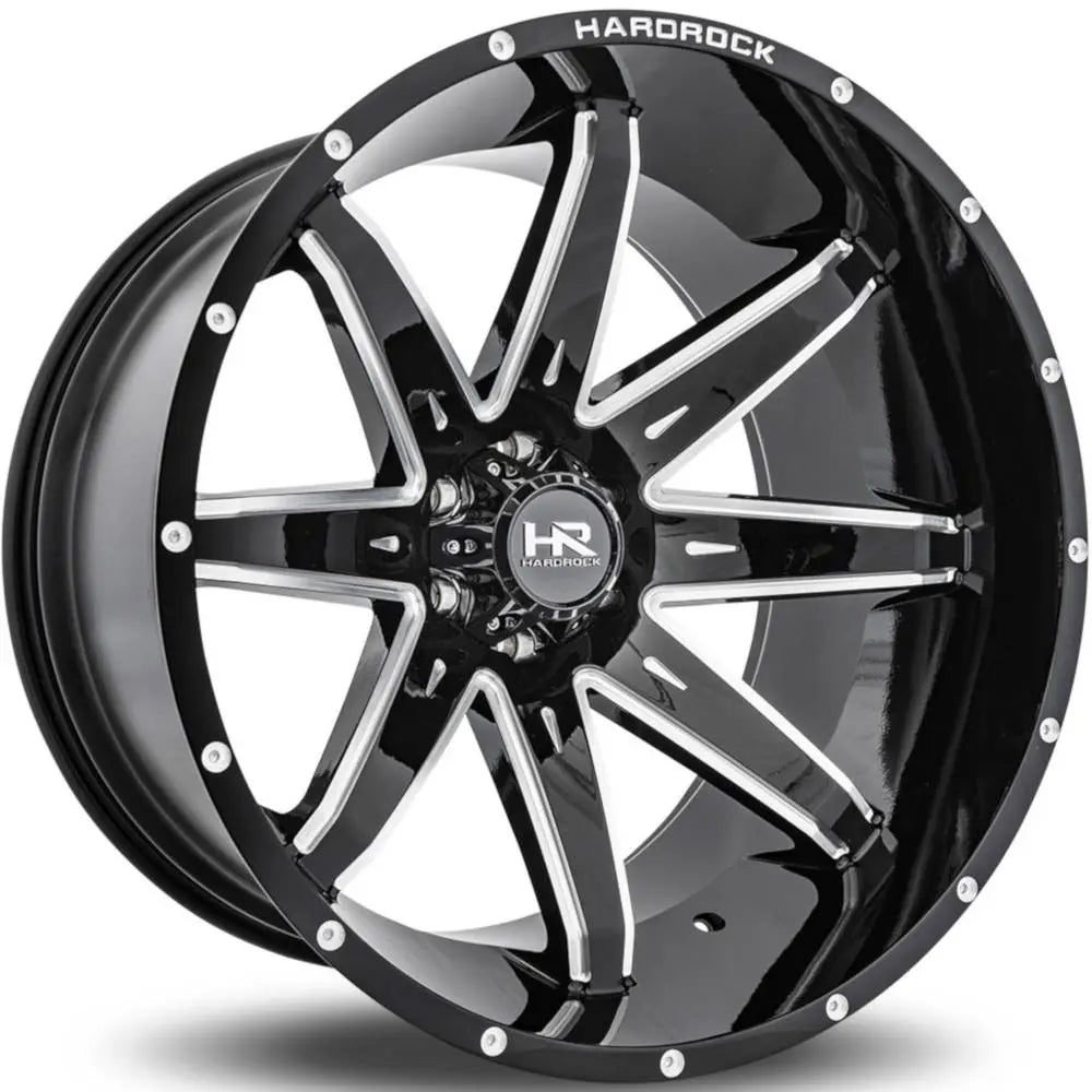 Hardrock Offroad H502 Painkiller Xposed | 20x10 | 6 On 135 | Offset -19 | Gloss Black with CNC Machined Detailing | SKU H502-201036119BM