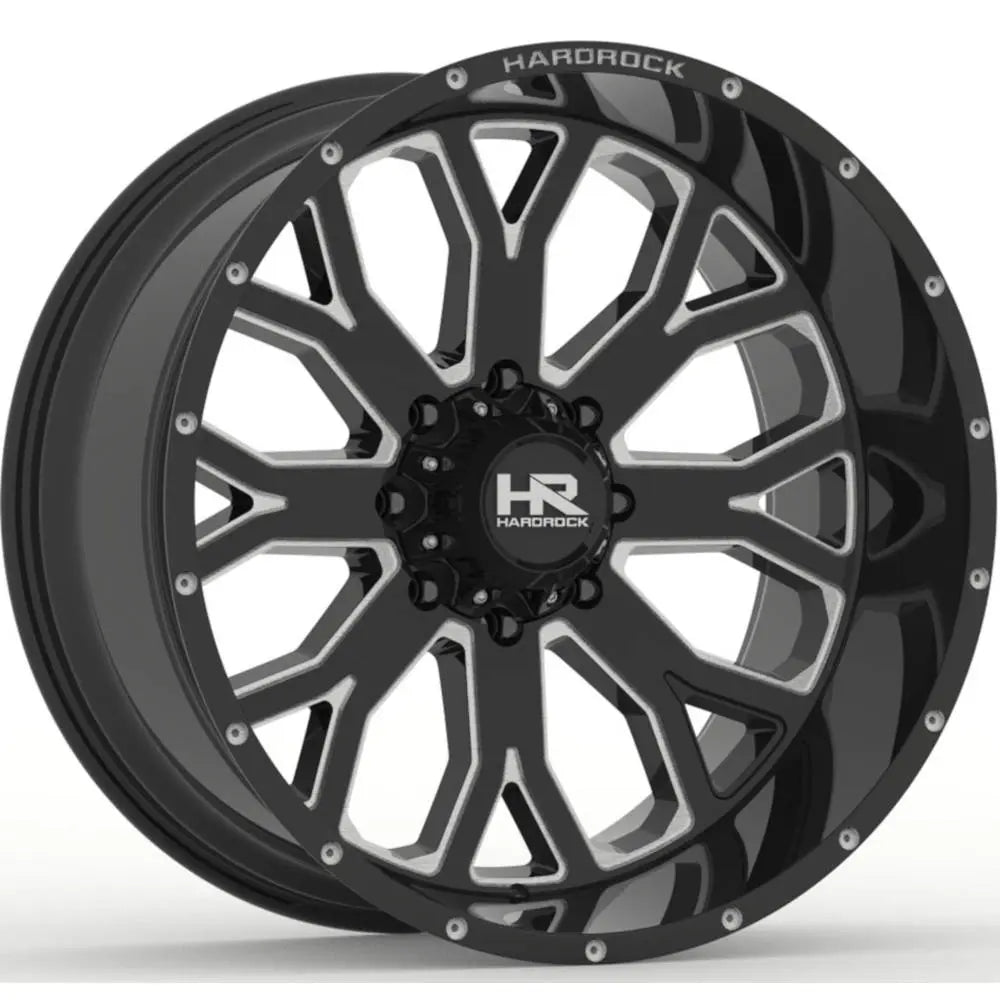 Hardrock Offroad H504 Slammer Xposed | 22x12 | 8 On 170 | Offset -44 | Gloss Black with CNC Machined Detailing | SKU H504-221270144BM
