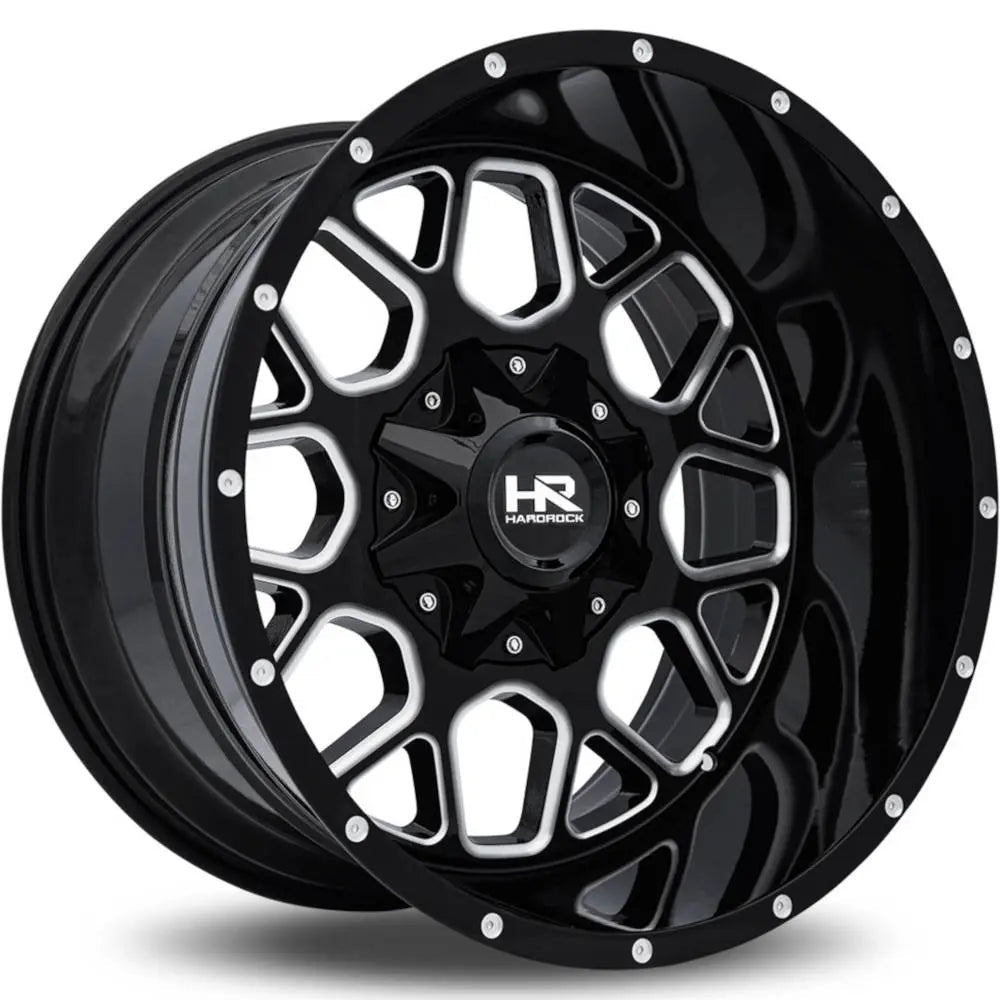Hardrock Offroad Gunner | 20x10 | 5 On 139.7/150 | Offset -19 | Gloss Black with Milled Spokes | SKU H705-201097119GBM