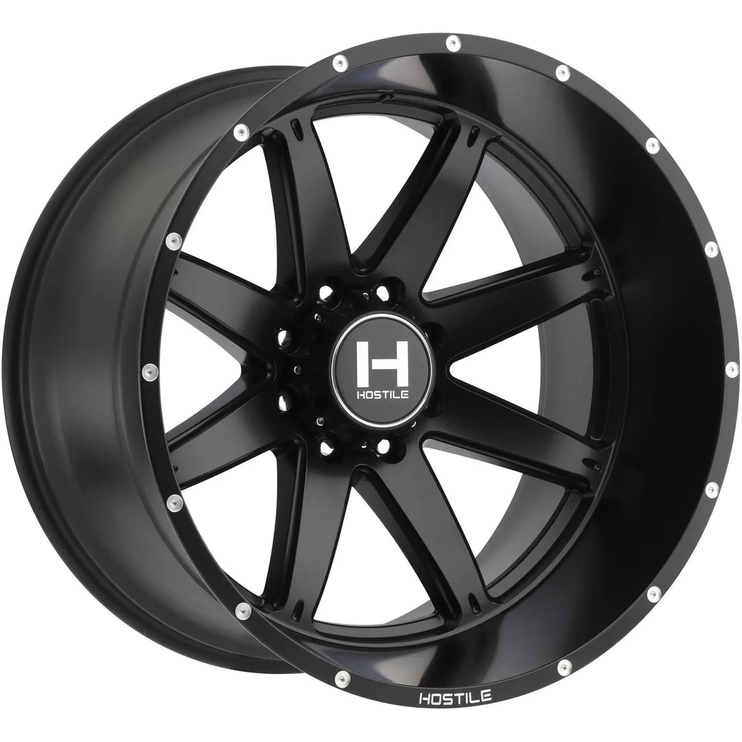 Hostile H109 Alpha | 20x10 | 8 On 180 | Offset -19 | Satin Black | SKU H109-2010818047BB