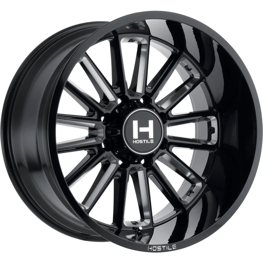 Hostile H115 Predator | 20x10 | 5 On 127 | Offset -19 | Gloss Black with Mill Cut Details | SKU H115-2010550047B