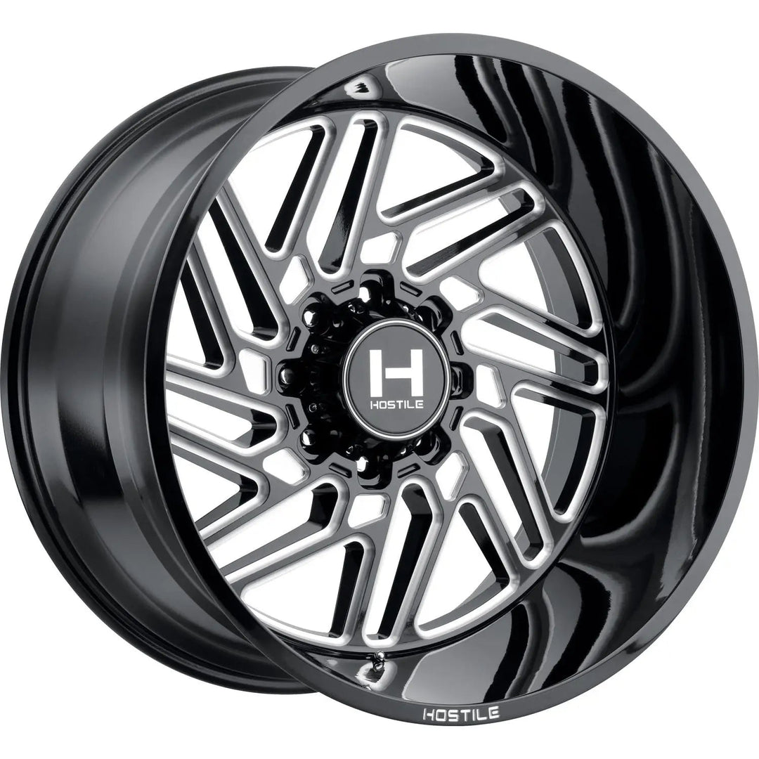 Hostile H116 Jigsaw | 26x16 | 8 On 180 | Offset -101 | Black with Milled (Blade Cut) Spokes | SKU H116-2616818045B