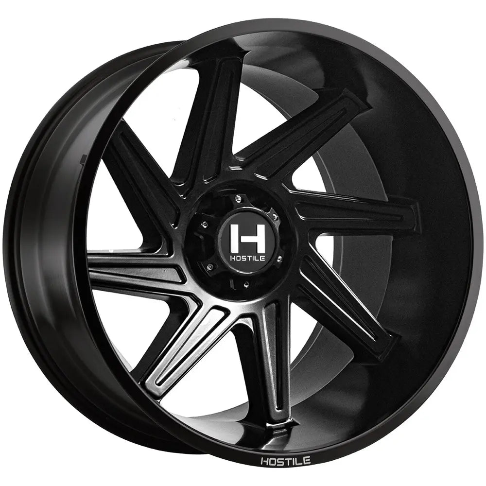 Hostile H119 Dagr | 22x12 | 8 On 180 | Offset -44 | Satin Black | SKU H119-2212818047BB-R