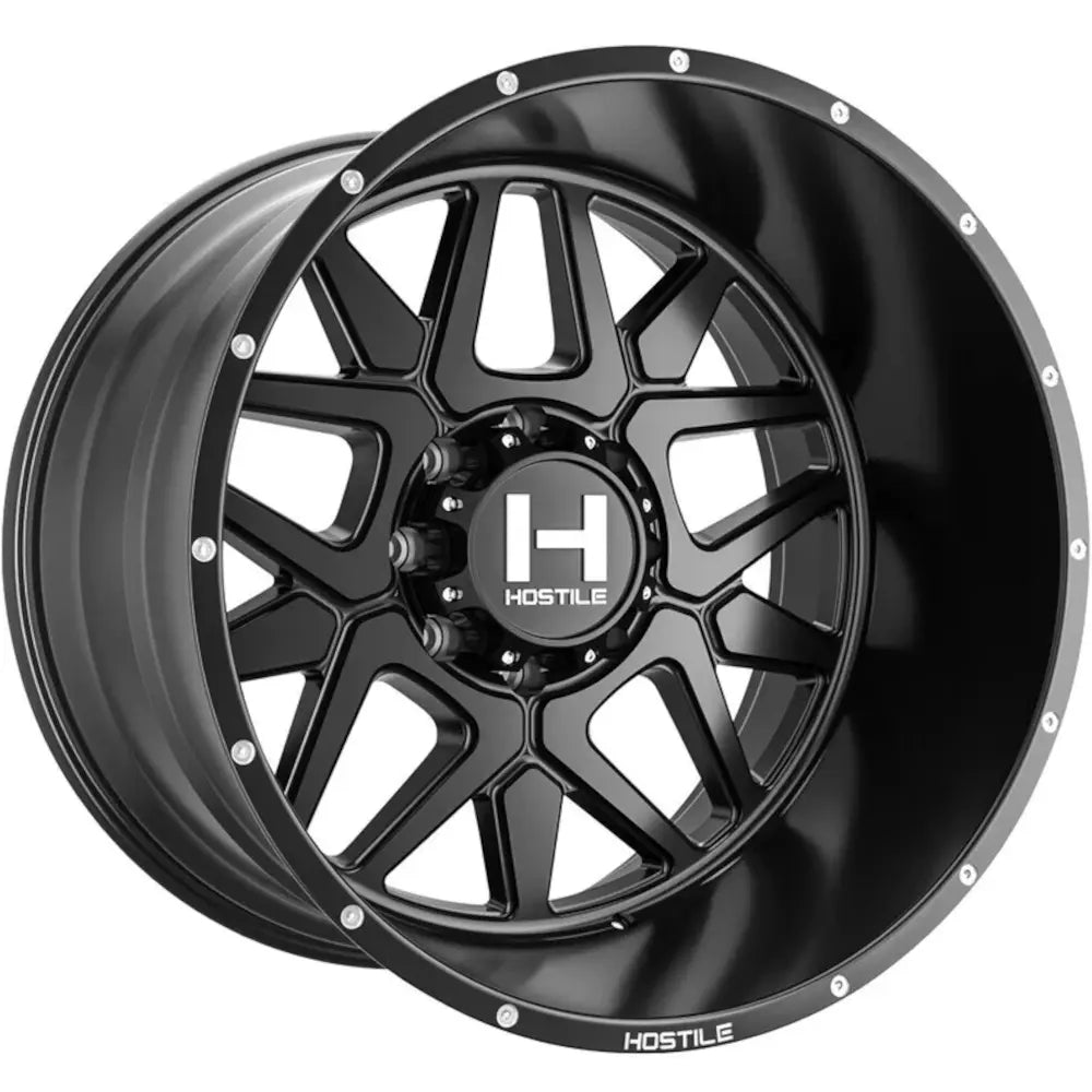Hostile H128 Diablo | 22x10 | 8 On 165.1 | Offset -25 | Satin Black | SKU H128-2210816545BB