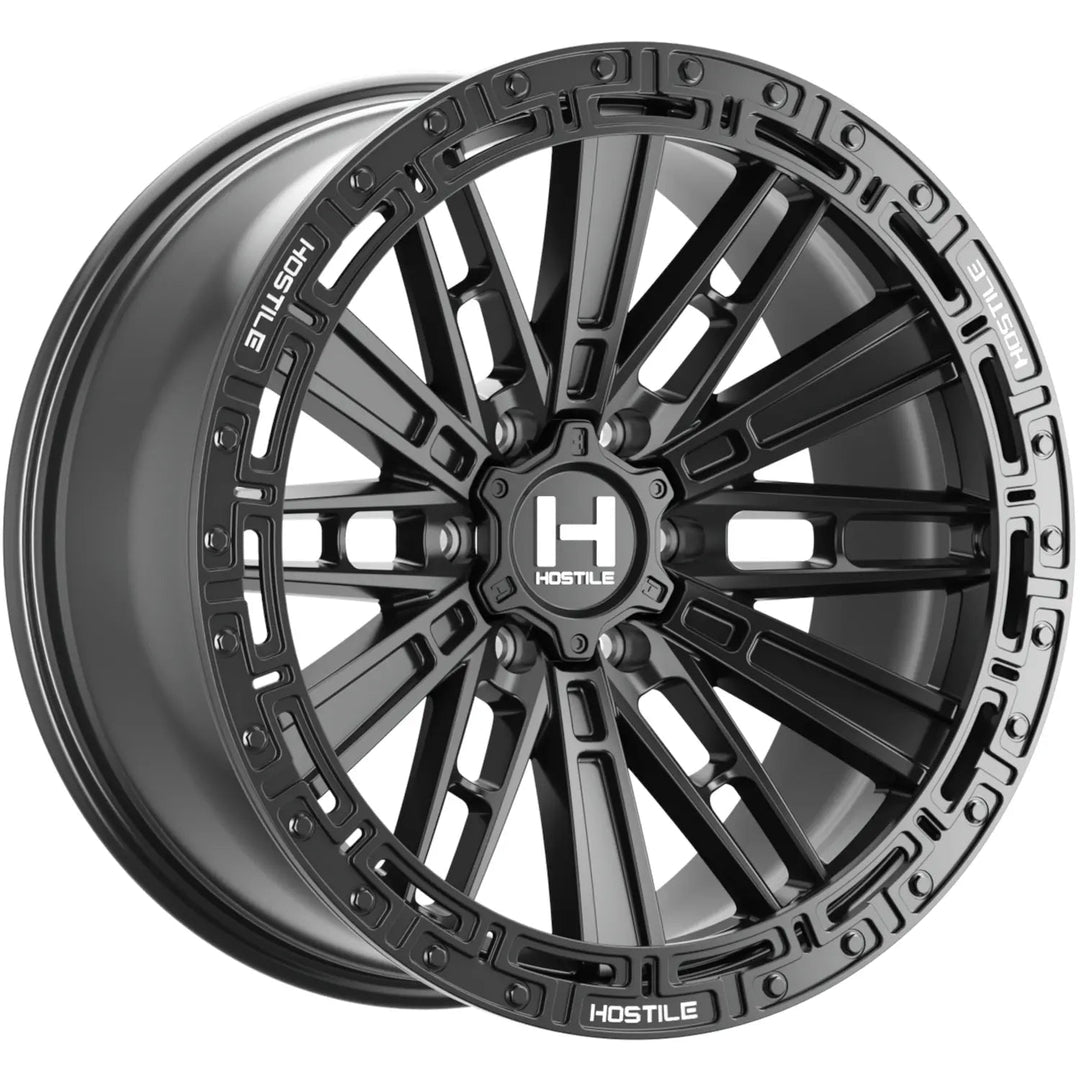 Hostile H129 Mojave-8 | 20x9 | 6 On 135 | Offset 1 | Satin Black with Simulated Beadlock | SKU H129-2090613550A