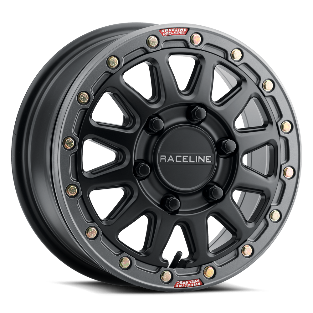 Raceline Alpha Beadlock UTV A14BG 15x7 5 on 114.3 +25 Offset Satin Black Gunmetal Beadlock Ring