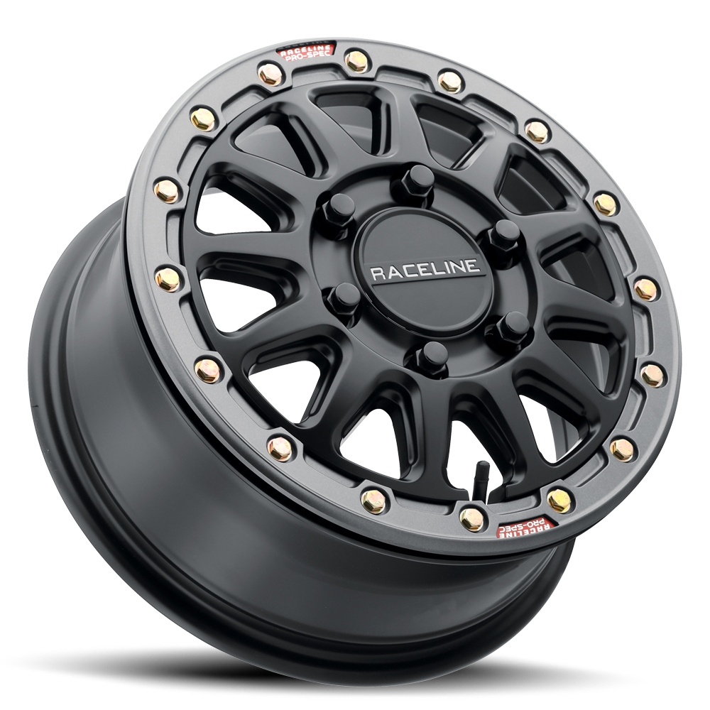 Raceline Alpha Beadlock UTV A14BG 15x10 4 on 156 +10 Offset Satin Black Gunmetal Beadlock Ring