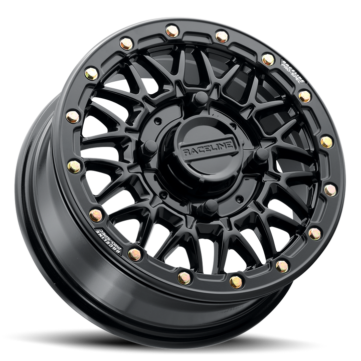 Raceline Omega Beadlock UTV A15GB 15x6 4 on 137 +40 Offset Gloss Black Gloss Black Beadlock Ring