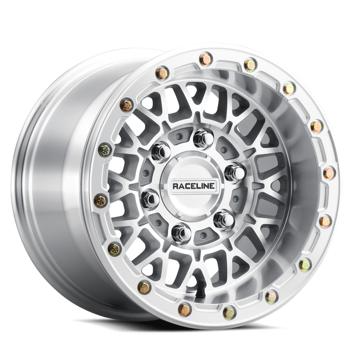 Raceline Omega Beadlock UTV A15MA 15x10 4 on 137 +10 Offset Machined Gloss Black Beadlock Ring