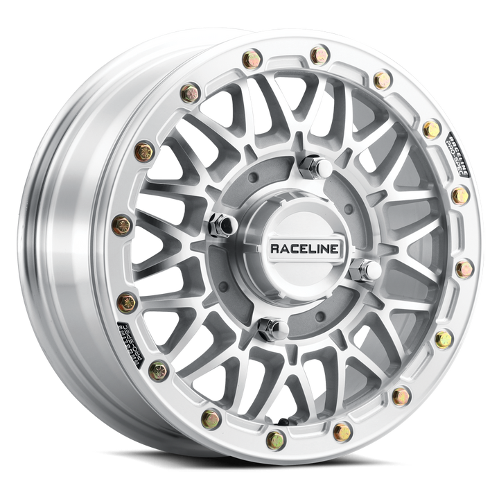 Raceline Omega Beadlock UTV A15MA 15x10 6 on 139.7 +25 Offset Machined Gloss Black Beadlock Ring