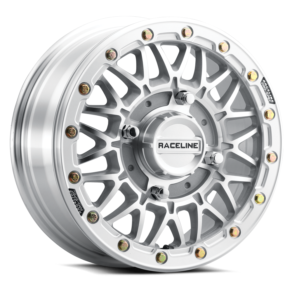 Raceline Omega Beadlock UTV A15MA 15x7 4 on 156 +38 Offset Machined Gloss Black Beadlock Ring