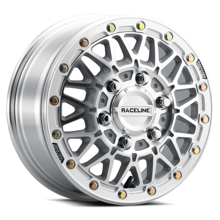 Raceline Omega Beadlock UTV A15MA 15x7 6 on 139.7 +38 Offset Machined Gloss Black Beadlock Ring