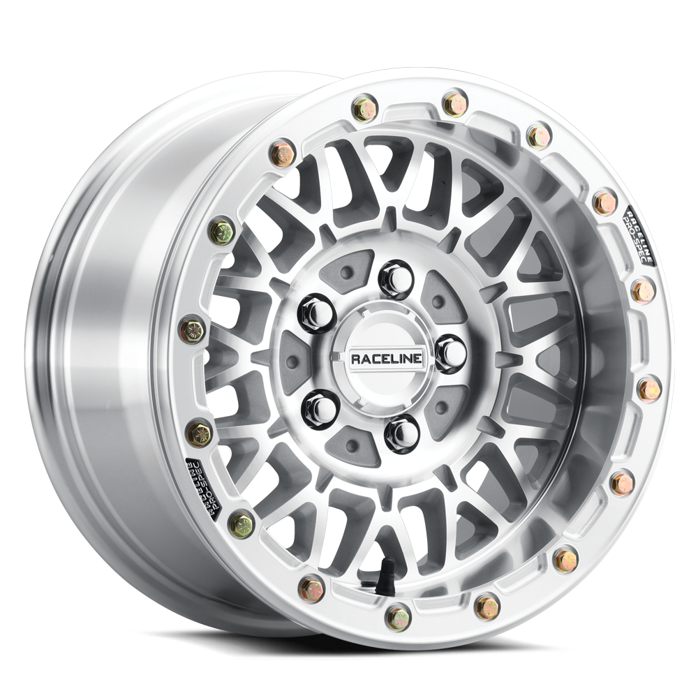 Raceline Omega Beadlock UTV A15MA 15x7 4 on 156 +38 Offset Machined Gloss Black Beadlock Ring