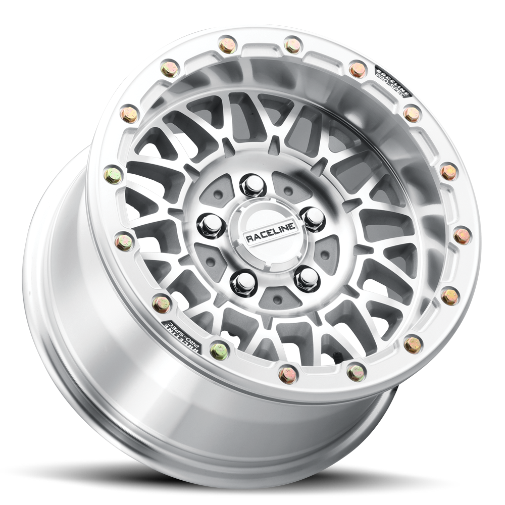 Raceline Omega Beadlock UTV A15MA 15x6.5 6 on 139.7 +74 Offset Machined Gloss Black Beadlock Ring