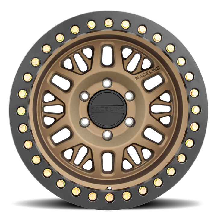 Raceline Ryno Cast Beadlock RT951BZ 17x9 5 on 127 -12 Offset Textured Matte Bronze Black Beadlock Ring