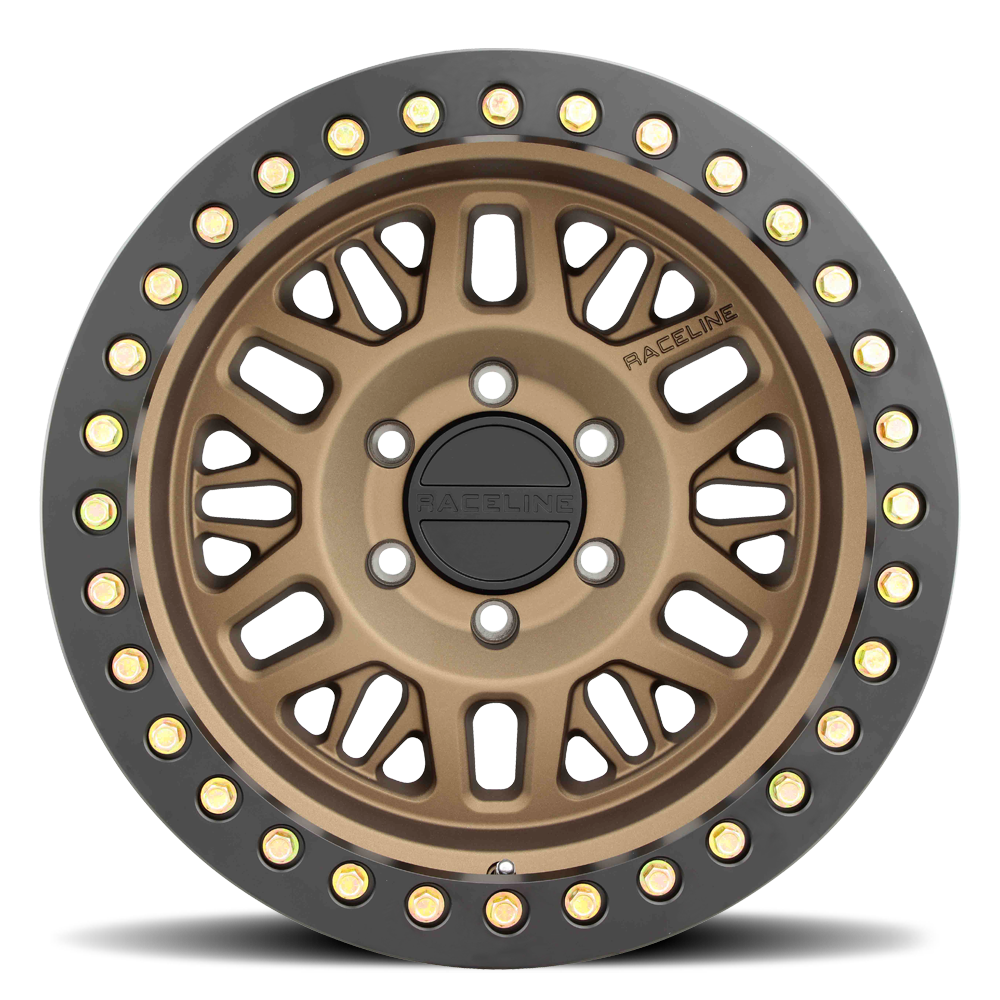 Raceline Ryno Cast Beadlock RT951BZ 17x9 8 on 165.1 -12 Offset Textured Matte Bronze Black Beadlock Ring