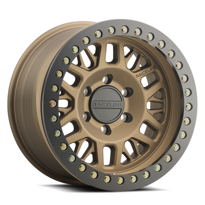 Raceline Ryno Cast Beadlock RT951BZ 17x9 5 on 127 -12 Offset Textured Matte Bronze Black Beadlock Ring