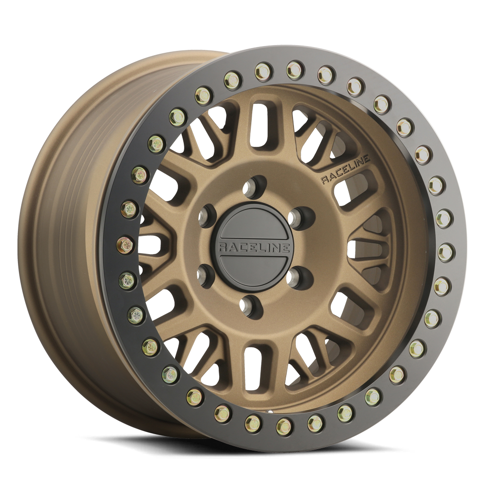 Raceline Ryno Cast Beadlock RT951BZ 17x9 5 on 127 -38 Offset Textured Matte Bronze Black Beadlock Ring
