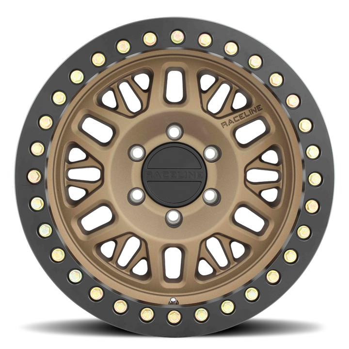 Raceline Ryno Cast Beadlock RT951BZ 17x9 5 on 127 -12 Offset Textured Matte Bronze Black Beadlock Ring