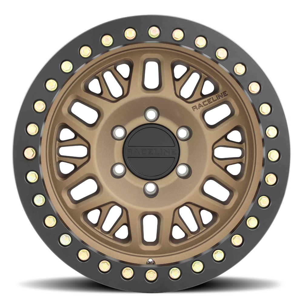 Raceline Ryno Cast Beadlock RT951BZ 17x9 8 on 165.1 -38 Offset Textured Matte Bronze Black Beadlock Ring