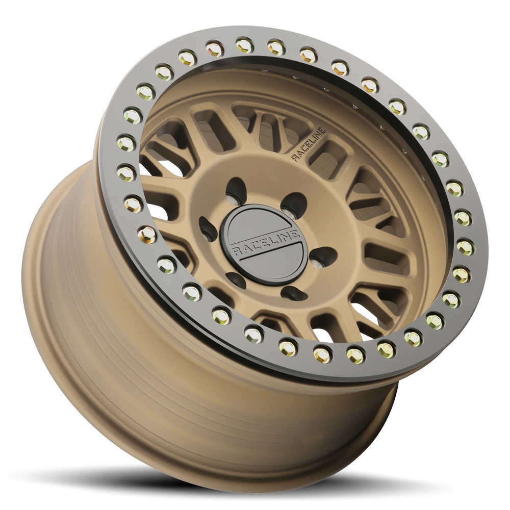 Raceline Ryno Cast Beadlock RT951BZ 17x9 5 on 127 -12 Offset Textured Matte Bronze Black Beadlock Ring