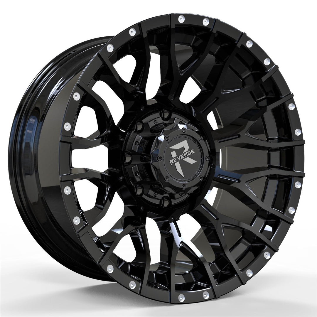 Revenge Offroad RV-201 | 20x9 | 8 On 165.1 | Offset 0 | Gloss Black | SKU RV201-20908165+00B