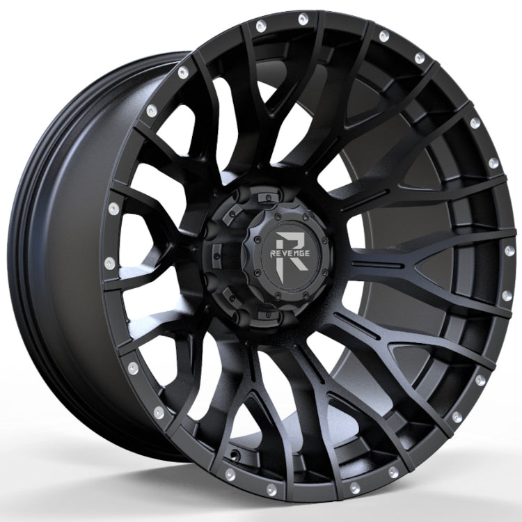 Revenge Offroad RV-201 | 22x12 | 6 On 135/139.7 | Offset -44 | Satin Black | SKU RV201-221261351397-44DFB