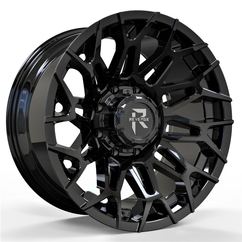 Revenge Offroad RV-203 | 20x10 | 6 On 135/139.7 | Offset -19 | Gloss Black | SKU RV203-201061351397-19B