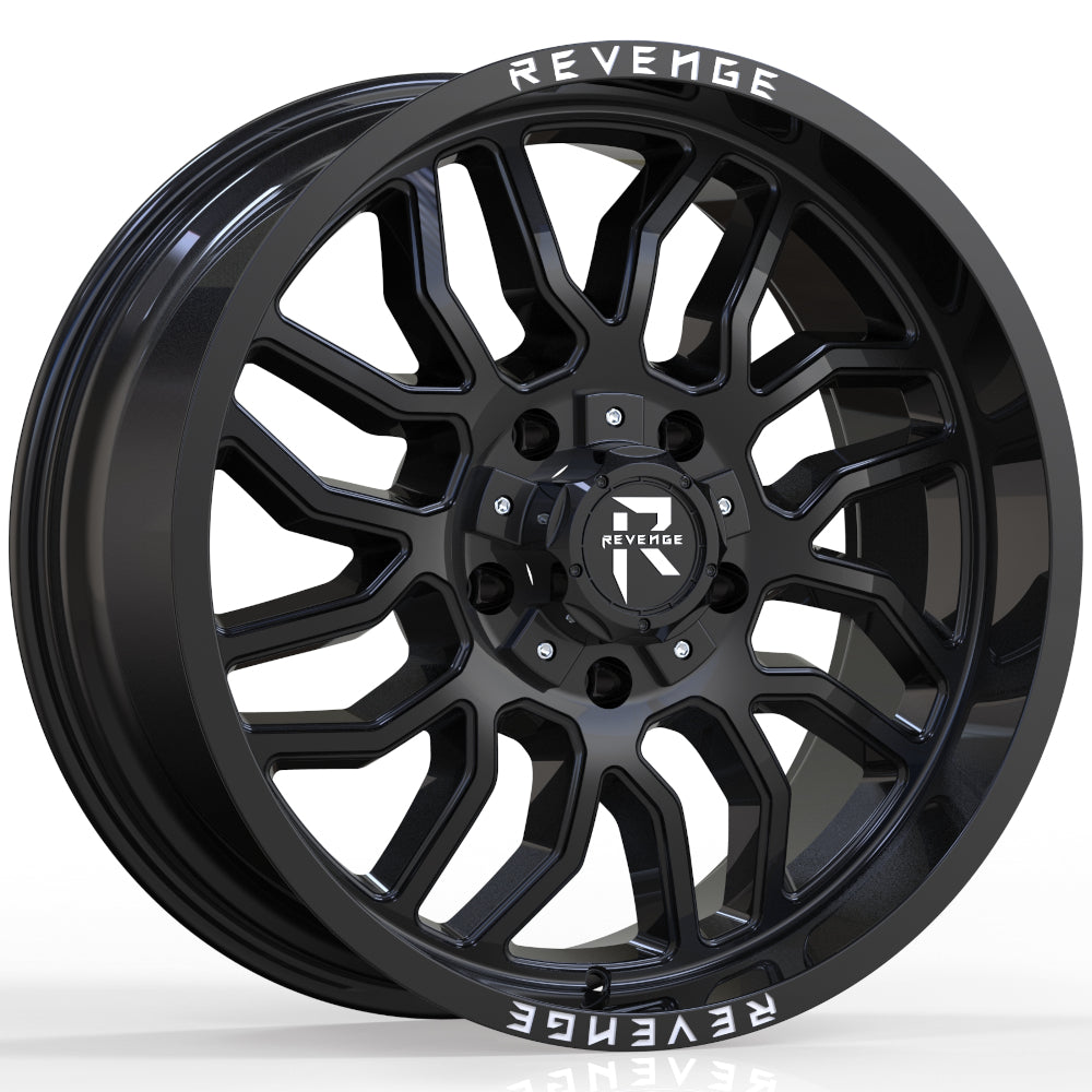 Revenge Offroad RV-205 | 20x9 | 8 On 180 | Offset 12 | Gloss Black | SKU RV205-20908180+12B