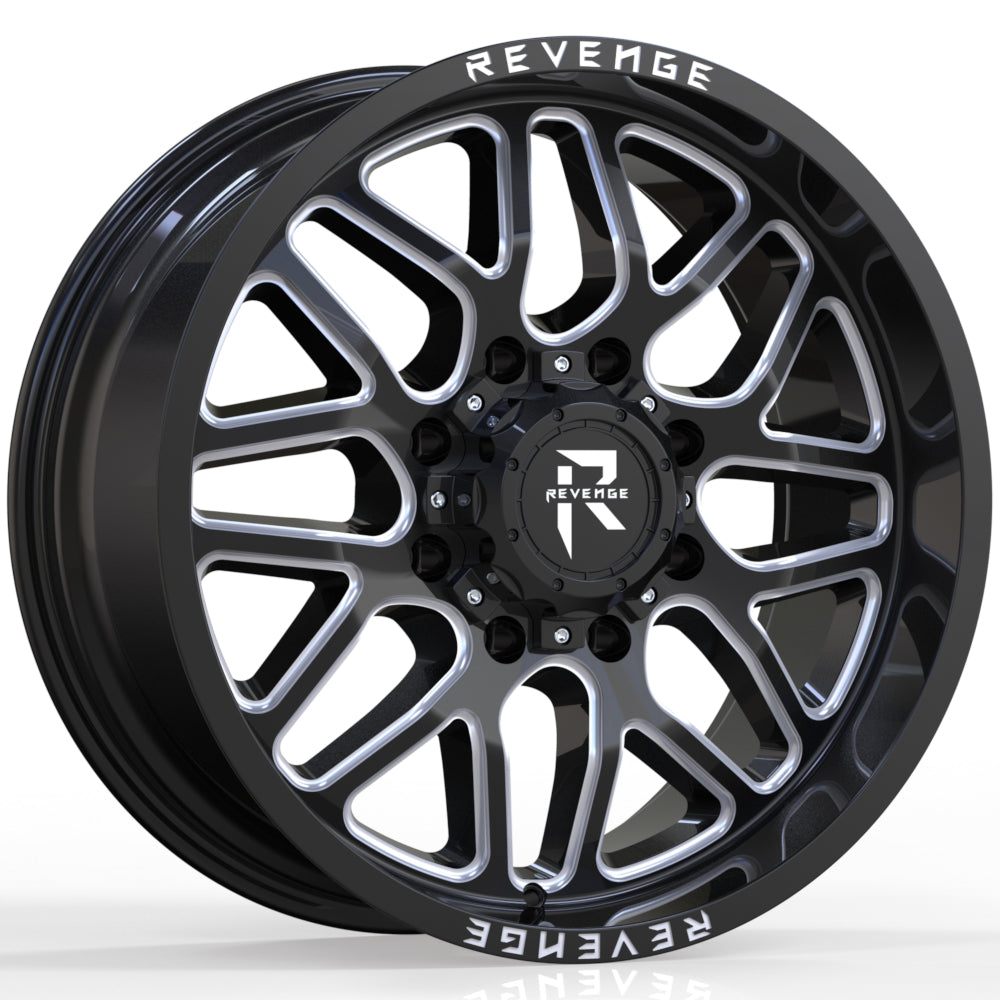 Revenge Offroad RV-206 | 20x9 | 8 On 170 | Offset 0 | Gloss Black with Milled Spokes | SKU RV206-20908170-0BMW