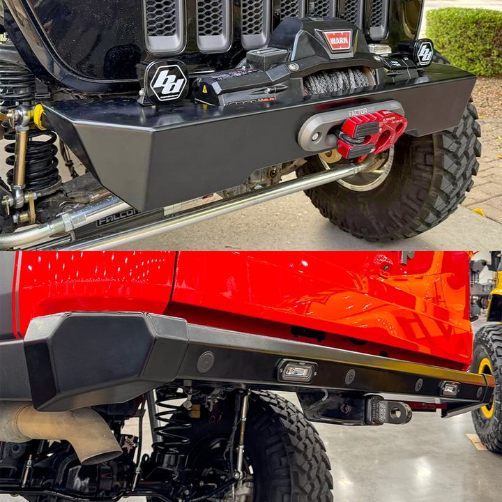 Savvy Aluminum Krawler Lite Base Armor Bundle (Front & Rear Bumpers) - 2020-2026 Jeep JT