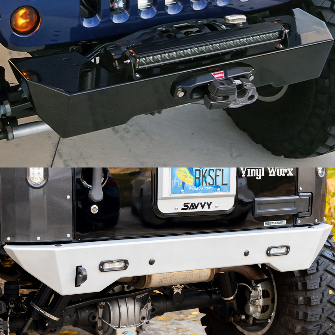 Savvy Aluminum Krawler Lite Base Armor Bundle (Front & Rear Bumpers) - 2007-2018 Jeep JK/JKU