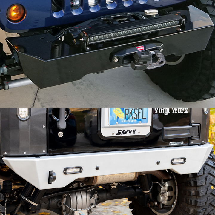 Savvy Aluminum Krawler Lite Base Armor Bundle (Front & Rear Bumpers) - 2007-2018 Jeep JK/JKU
