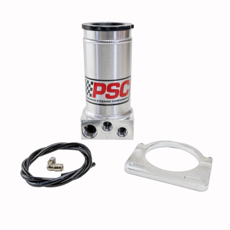 PSC Off-Road 8.25" Remote Fluid Reservoir SR146 Series - without Hydro-Boost / Brushed Aluminum / -8 AN Return / -12 AN Feed
