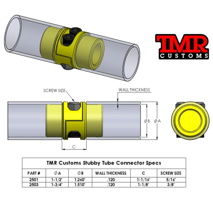 TMR Customs "Stubby" Tube Connector