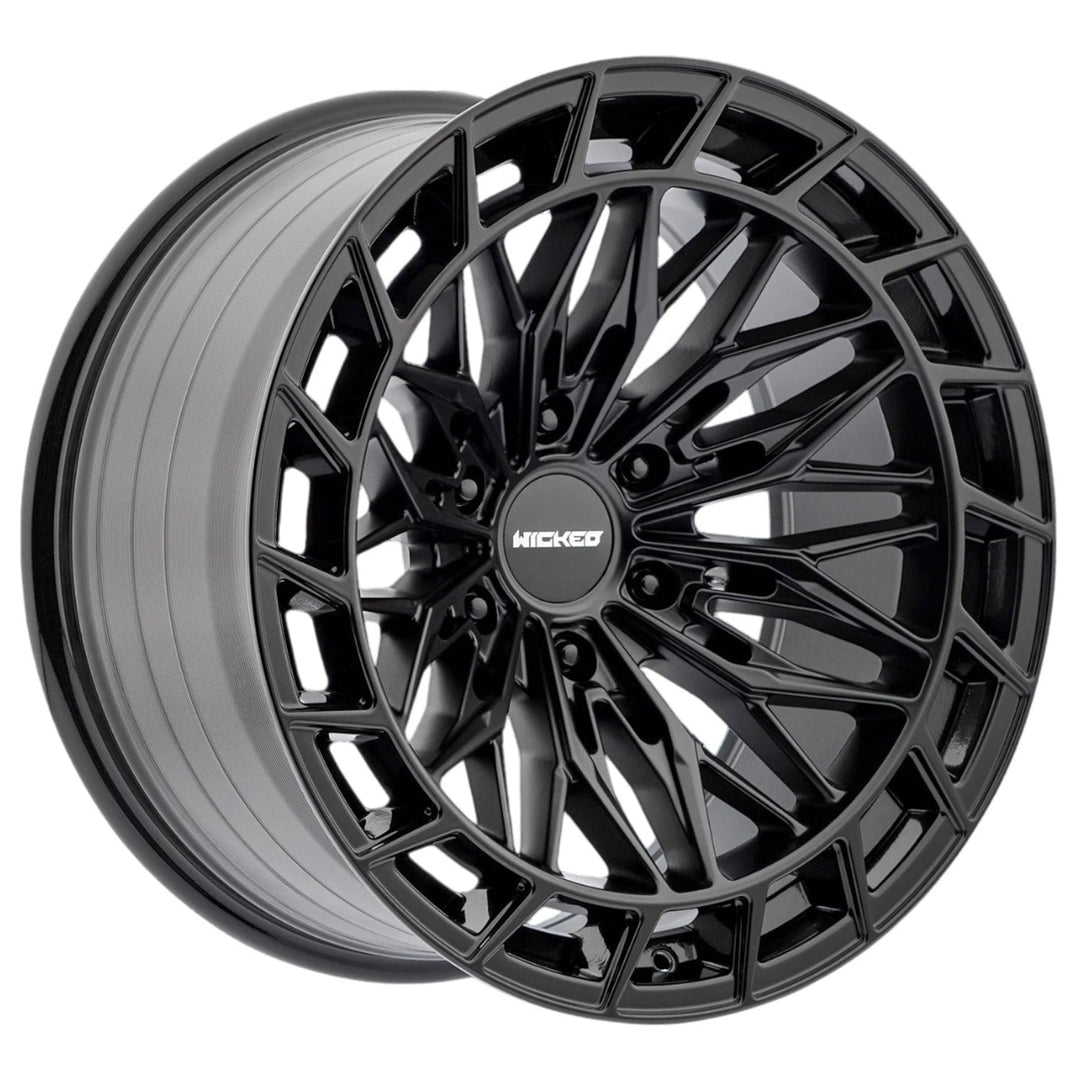 Wicked Offroad W829 | 20x10 | 6 On 139.7 | Offset -24 | Satin Black with Gloss Black Lip | SKU W829200655-24GS
