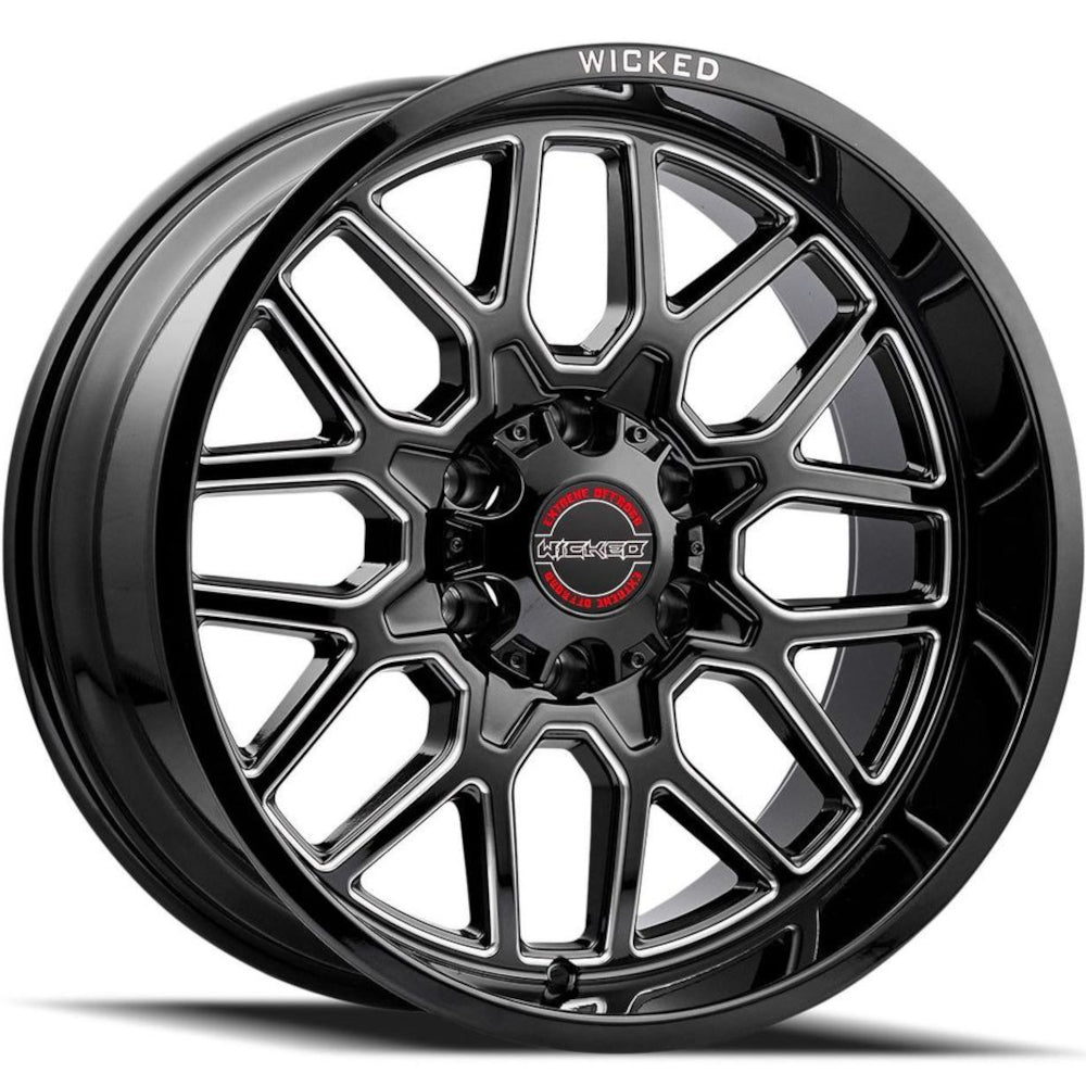 Wicked Offroad W938 | 20x10 | 6 On 135 | Offset -19 | Gloss Black with Milled Spokes | SKU W938200653-19GB