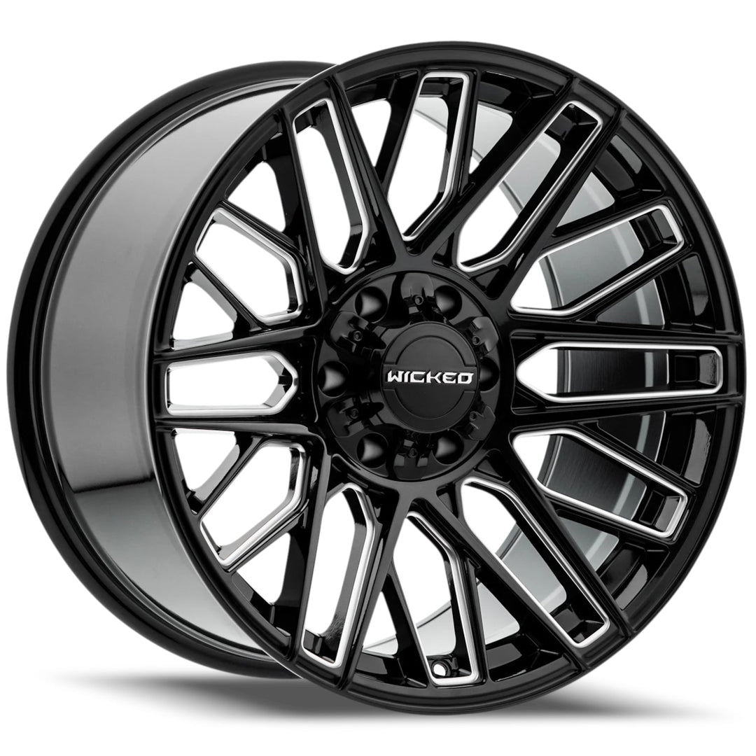 Wicked Offroad W945 | 20x10 | 5 On 127/139.7 | Offset -10 | Gloss Black with Milled Spokes | SKU W945200050-18GBMW