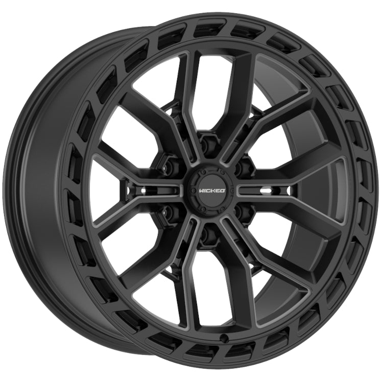 Wicked Offroad W948 | 20x9 | 6 On 139.7 | Offset 0 | Satin Black with Dark Tint | SKU W948290655+00DT