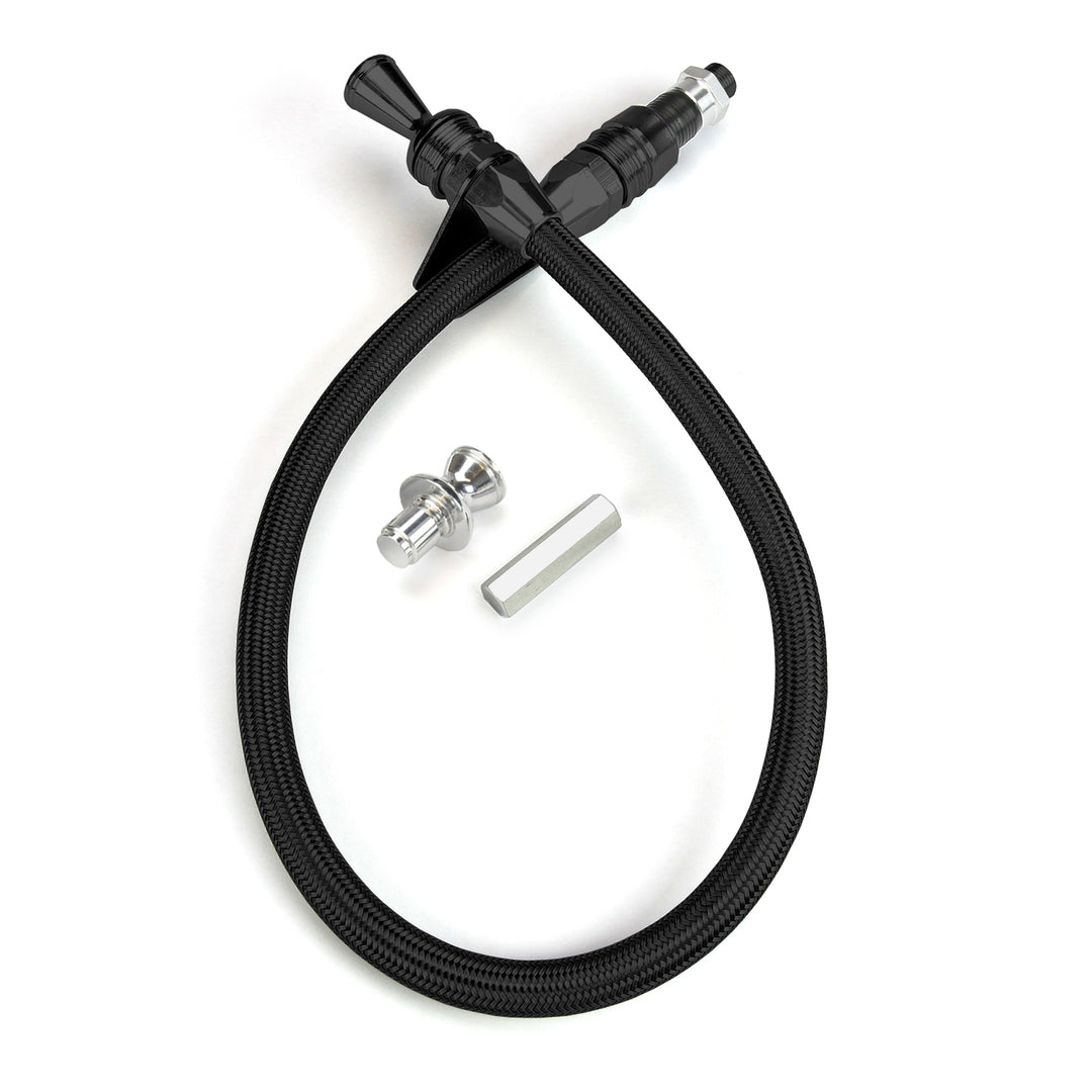 Lokar 36" Anchor-Tight Locking Black Firewall Mount Transmission Dipstick for TH-350/400