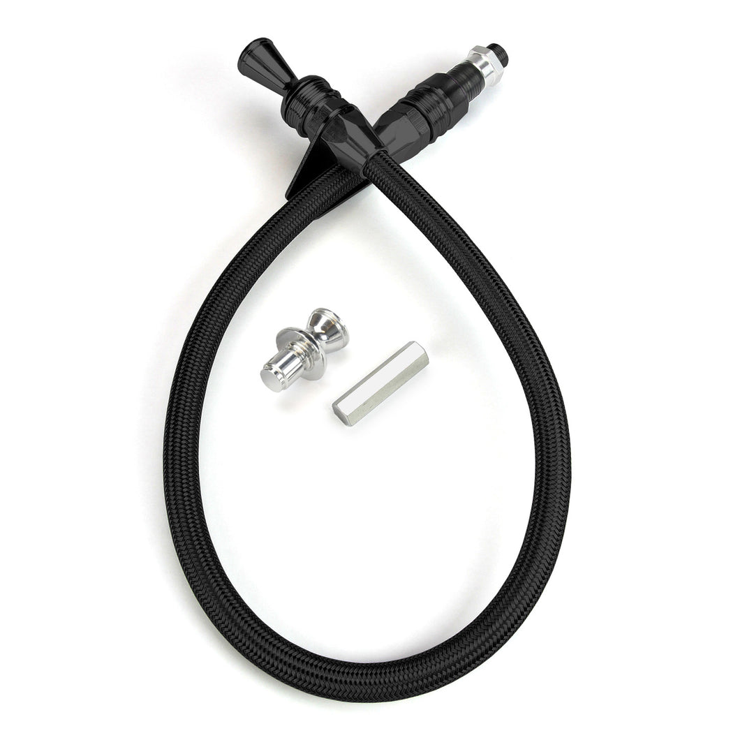 Lokar Anchor-Tight Locking Black Firewall Mount Transmission Dipstick for TH-350/400